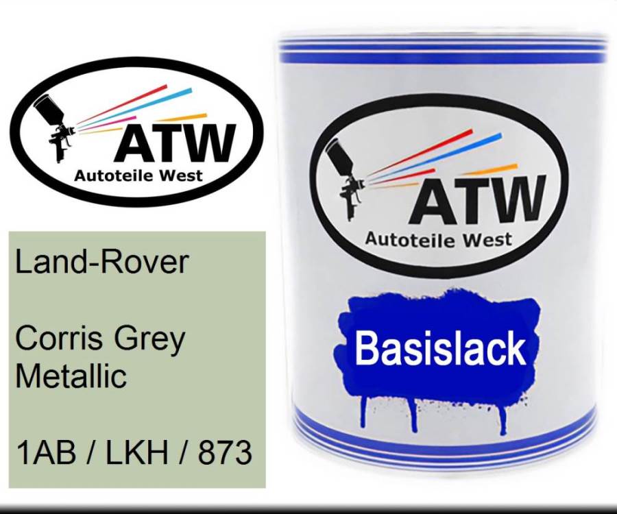 Land-Rover, Corris Grey Metallic, 1AB / LKH / 873: 1L Lackdose, von ATW Autoteile West.